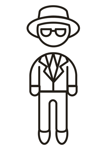 Man In Suit Levitating Coloring Page